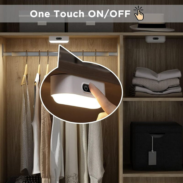 Led Closet Light Dimmable Rechargeable 2000Mah Wireless Strip With 5 Lighting Colors For Wardrobe Cupboard Night Lights