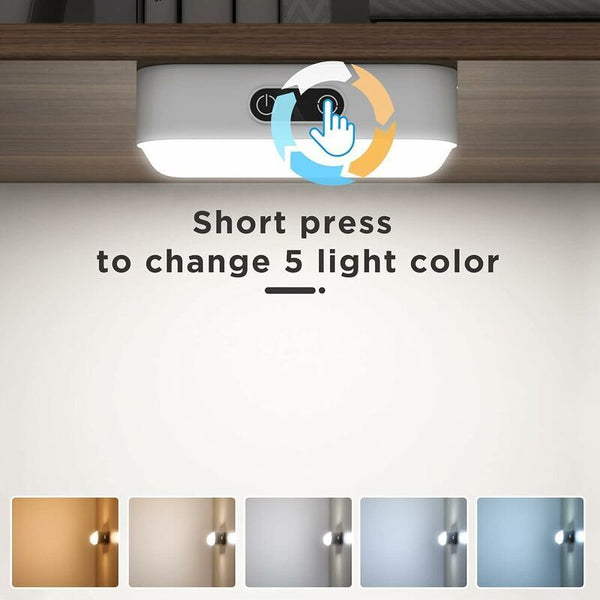 Led Closet Light Dimmable Rechargeable 2000Mah Wireless Strip With 5 Lighting Colors For Wardrobe Cupboard Night Lights
