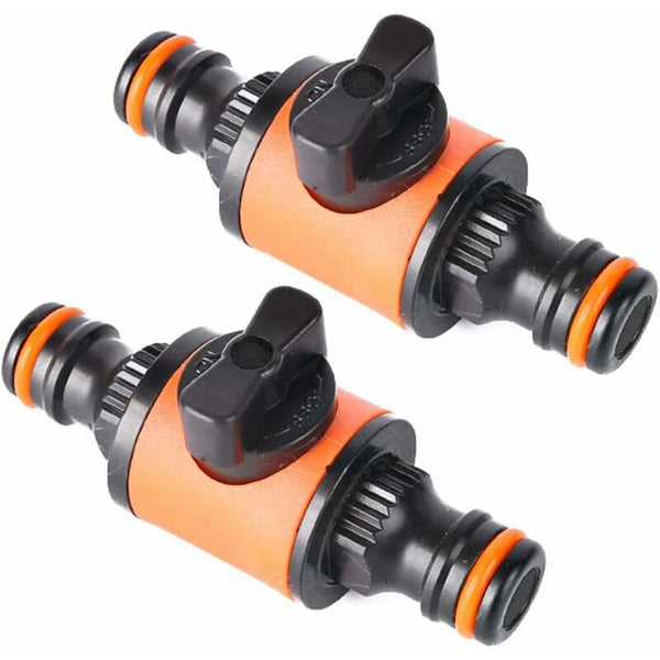 2 Pcs Garden Hose Quick Connectors Gardening Fittings For Water Double Nipple With Switch Valve Hoses