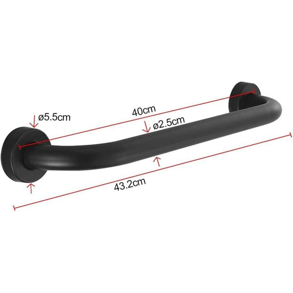 Toilet Grab Bar Stainless Steel Bathtub Handle Wall Mounted Towel Rack Bathroom Black (40Cm) Towel Racks