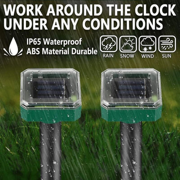 2 Pack Solar Rat Repellent Stakes Ultrasonic For Snakes Voles Other Animals Ultrasonic Pest Repellers