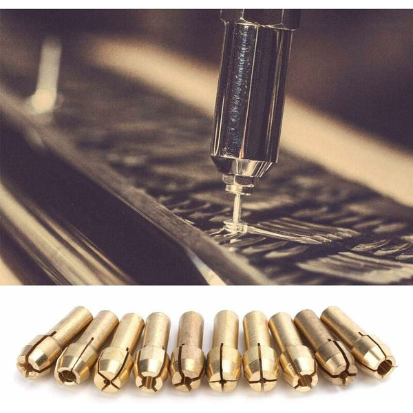 10 Pcs Collet Chuck 0.5 3.2Mm Mini Brass Chucks Electric Rotary Tool Accessories(Tail Diameter 4.3Mm) Drill Bits