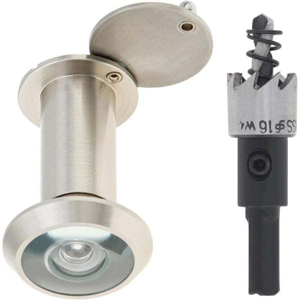 Door Viewer Brass 200 Degree Peephole With 16Mm Drill Bit Pipe Diameter For 35 55Mm Doors (Stained Nickel) Other Door Hardware