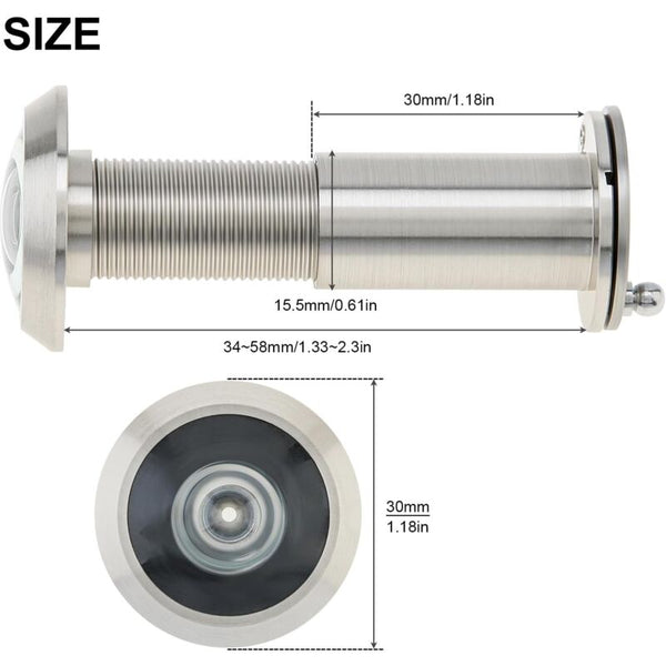 Door Viewer Brass 200 Degree Peephole With 16Mm Drill Bit Pipe Diameter For 35 55Mm Doors (Stained Nickel) Other Door Hardware