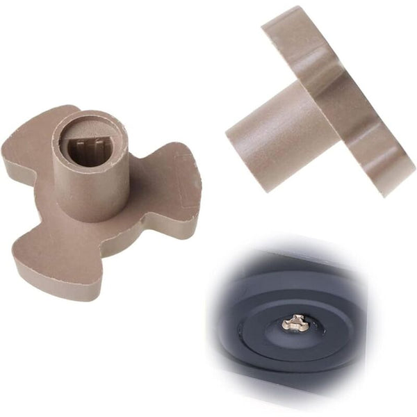 Microwave Turntable Coupler Shaft Bracket Brown Plastic (2 Pcs) Microwaves