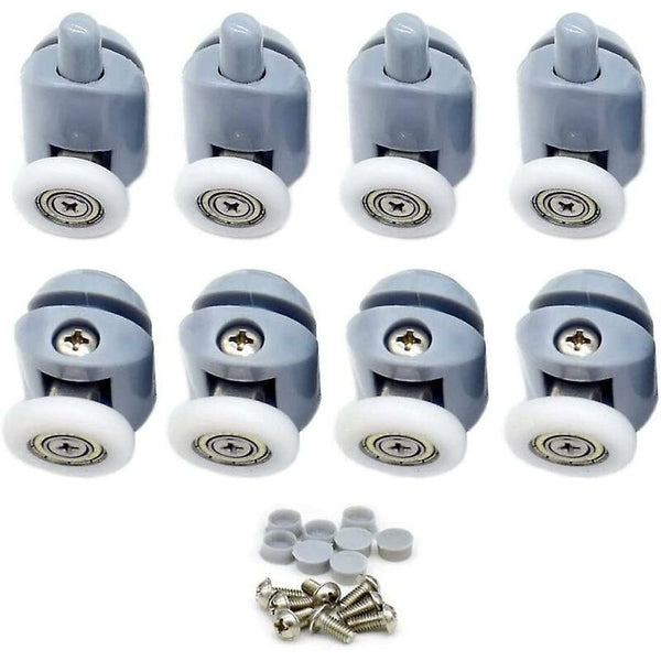 8 Piece Shower Door Rollers Set 23Mm Brass & Abs Max 6Mm Glass Shower Doors