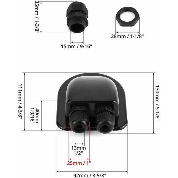2 Pcs Ip68 Roof Gland Solar Waterproof Cable Entry Box Weatherproof Double Caravan And Boat Abs Electrical Boxes & Enclosures