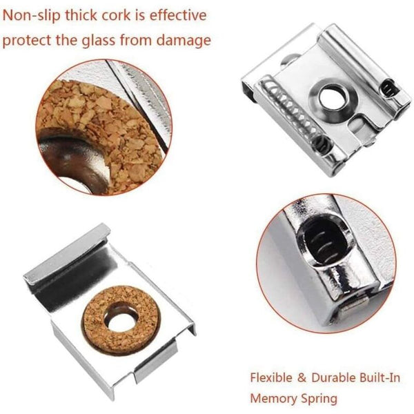 Wall Mount Mirror Bracket Holders Adjustable Clip Clamp Mirrors
