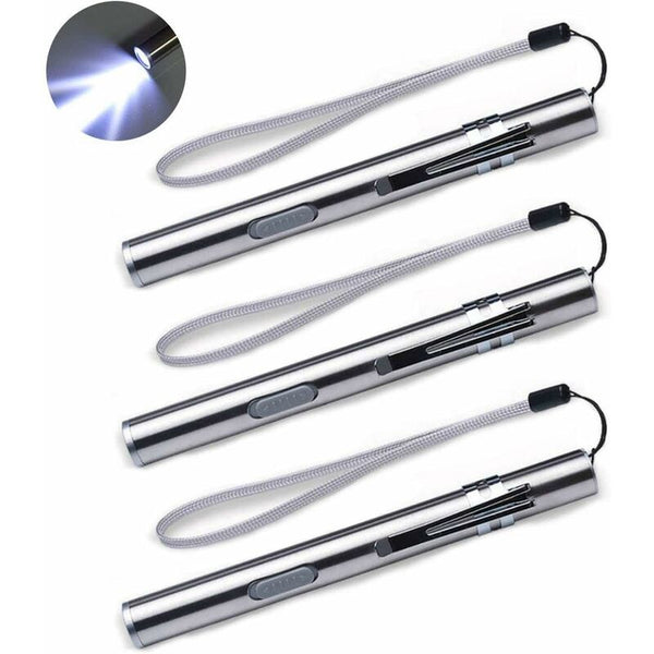 3 Pack Usb Rechargeable Led Medical Pen Lights Stainless Steel Other First Aid