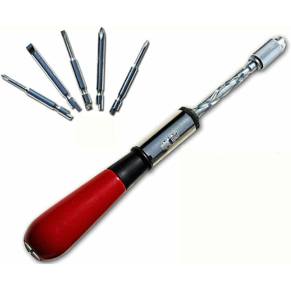6 In 1 Ratchet Screwdriver Set Semi Automatic Spiral Press Tool Screwdrivers & Nutdrivers