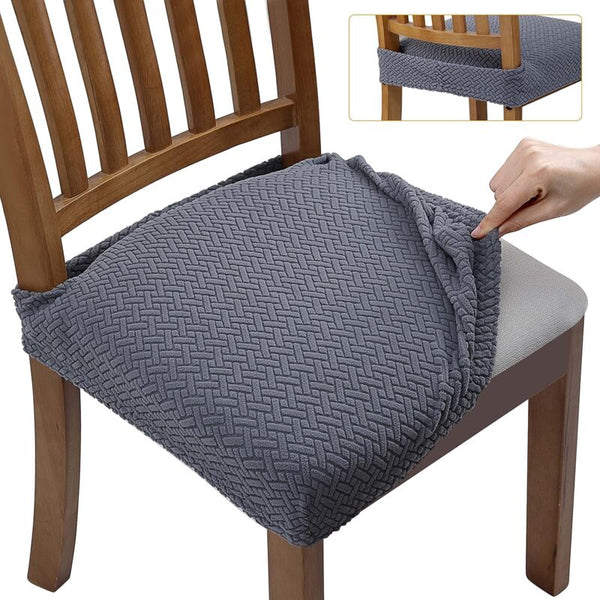 4 Pack Jacquard Embossed Stretch Dining Washable Chair Covers
