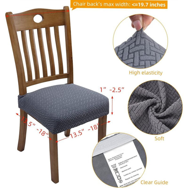 4 Pack Jacquard Embossed Stretch Dining Washable Chair Covers