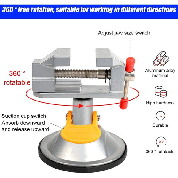 2 Pcs Bench Vise Small Swivel Mini 360A Rotation With Suction Cup 30Mm Table Clamp For Hobby Jewelry Clamps & Vices