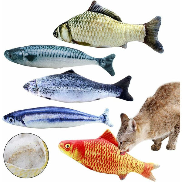 5Pcs Catnip Fish Toys For Cats Interactive Plush Pillow Cat Toys