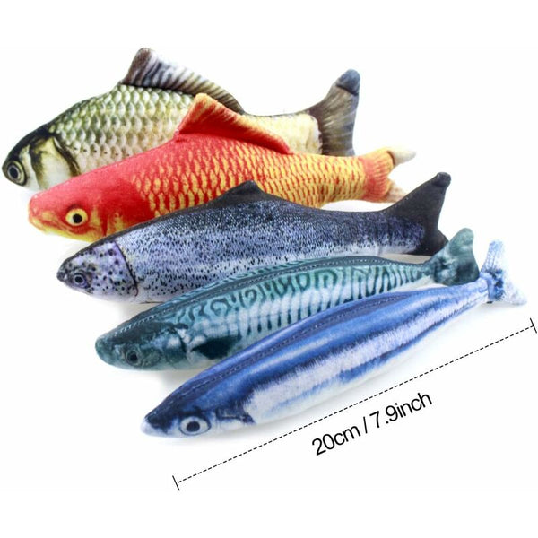 5Pcs Catnip Fish Toys For Cats Interactive Plush Pillow Cat Toys