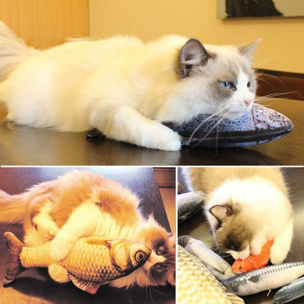 5Pcs Catnip Fish Toys For Cats Interactive Plush Pillow Cat Toys
