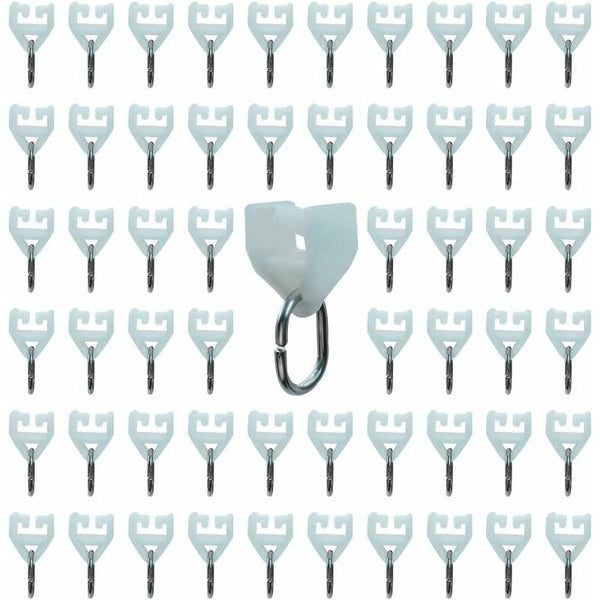 Curtain Track Rollers 80 Pcs Outdoor Rail Hook Slider Railplastic Pulley(White) Curtain Poles & Accessories