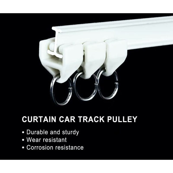 Curtain Track Rollers 80 Pcs Outdoor Rail Hook Slider Railplastic Pulley(White) Curtain Poles & Accessories
