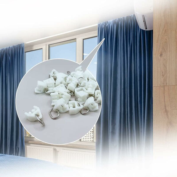 Curtain Track Rollers 80 Pcs Outdoor Rail Hook Slider Railplastic Pulley(White) Curtain Poles & Accessories