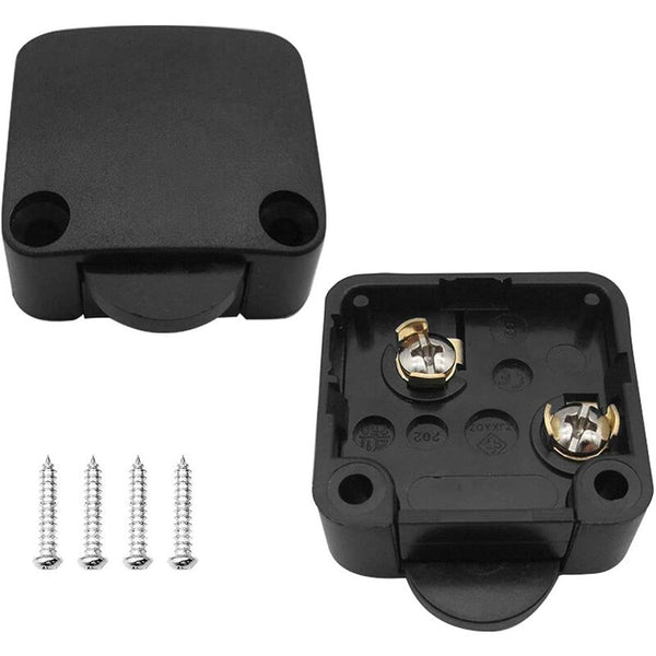 2 Pcs Cabinet Door Switches Automatic 1A 250V Closet Lamp (Black) Limit & Snap Action Switches