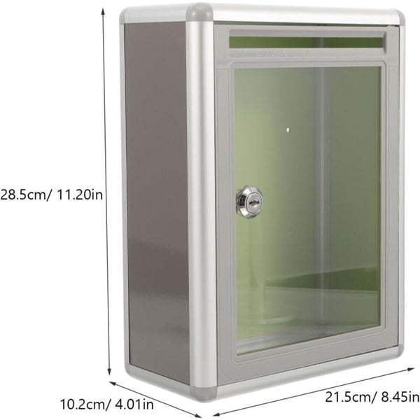 1 Pcs Box Plexiglass Donation Tips Transparent Enclosure Mailboxes Wall Mounted Send Take Ball With Lock Letterboxes