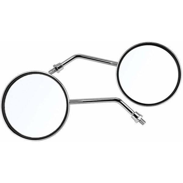 Rearview Mirror 1 Pair 10Mm Round Chrome Silver Motorcycle Left And Right Side Mirrors