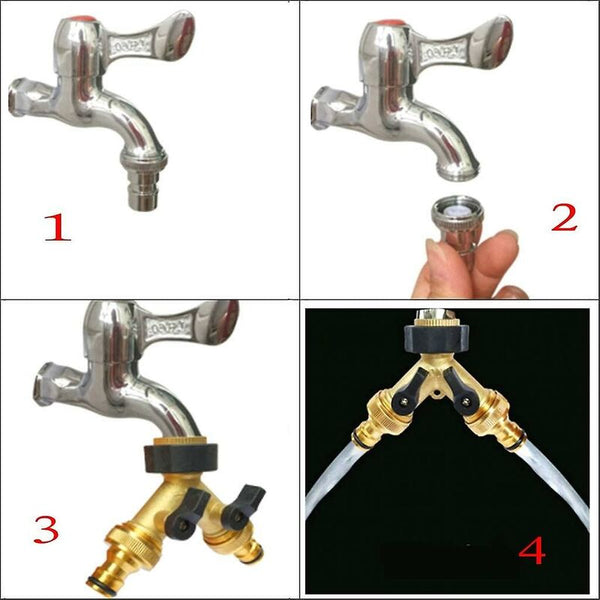 Y Shaped Hose Diverter With On/Off Valve For 3/4" Supply Hose Hoses
