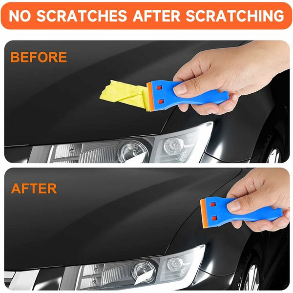 3 Pieces Plastic Scraper With 50 Blades Scrapers Ceramic Hob Glass Plate For Removing Glue Ice Scrapers & Snow Brushes