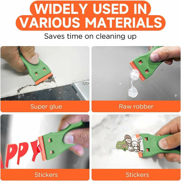3 Pieces Plastic Scraper With 50 Blades Scrapers Ceramic Hob Glass Plate For Removing Glue Ice Scrapers & Snow Brushes