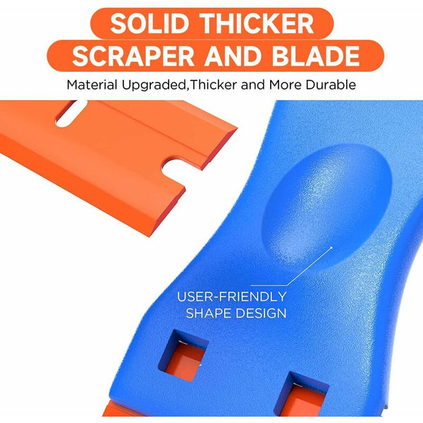 3 Pieces Plastic Scraper With 50 Blades Scrapers Ceramic Hob Glass Plate For Removing Glue Ice Scrapers & Snow Brushes