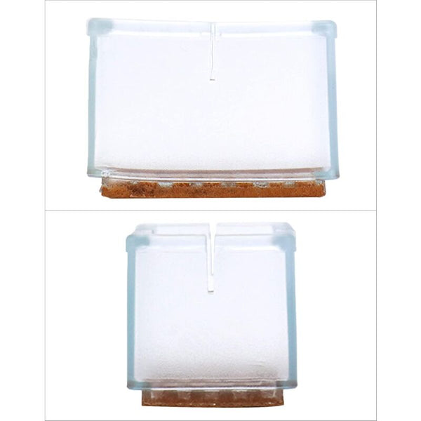 12 Pcs Rectangle Silicone Chair Leg Protectors For Chair/Table/Sofa Legs Width 24 30Mm X Length 39 47Mm Furniture Parts