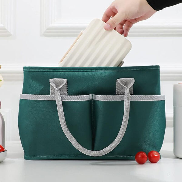 Insulated Lunch Bag Large Capacity Cooler With Multiple Pockets For Office Work Picnic Shopping (Dark Lunchboxes & Bags