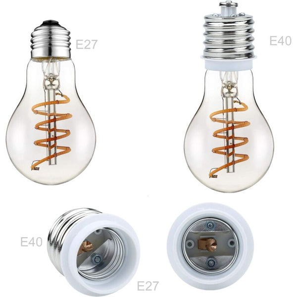 4X Lamp Socket Adapter E40 To E27 In White Pcs Set Reformatting Converters For Sockets Incandescent Led Lamps