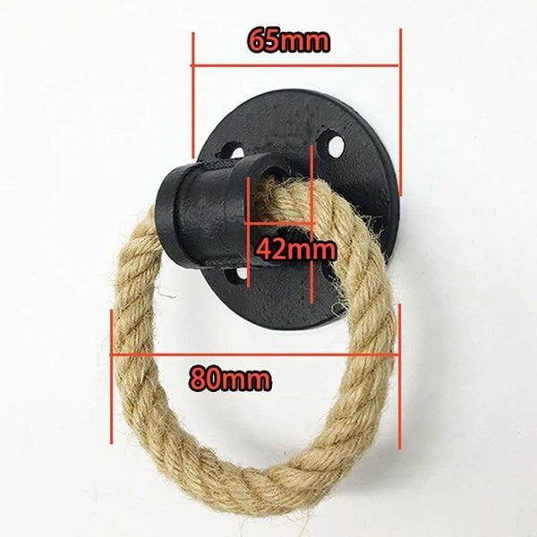 2 Pcs Hemp Rope Wrought Iron Handle Door Handles Cabinet Knobs Sliding Drawer Pull Ring Cabinet Pulls
