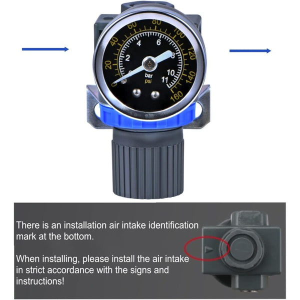 New Pressure Reducer For Compressed Air Compressor Range (0 10 Bar) 1/4 Inch Air Compressors