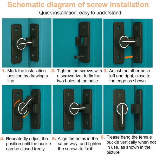 Luminous Sliding Interior Door Lock Latch 90 Tilt Hook Anti Theft Hasp Buckle Bolt For Window Door Locks & Lock Mechanisms