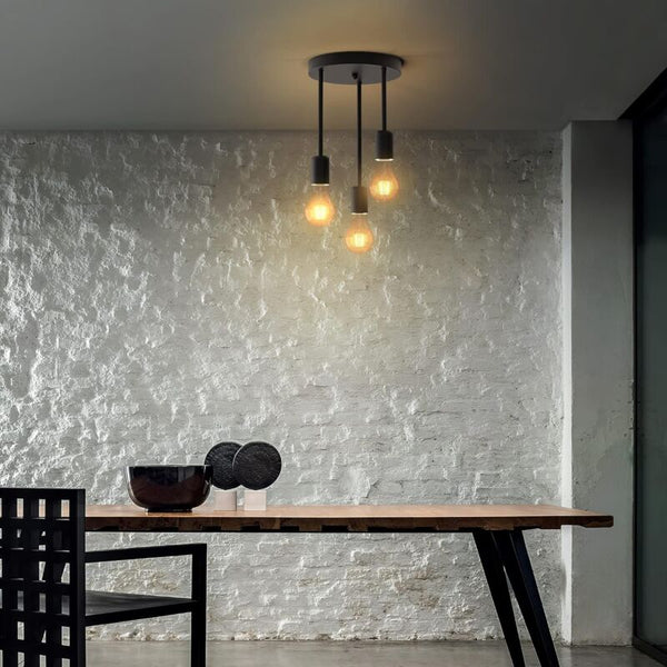 Retro Ceiling Light 3 Sockets For E27 Bulbs Industrial Pendant Lamp Metal Vintage Lights Wall & Ceiling Lights