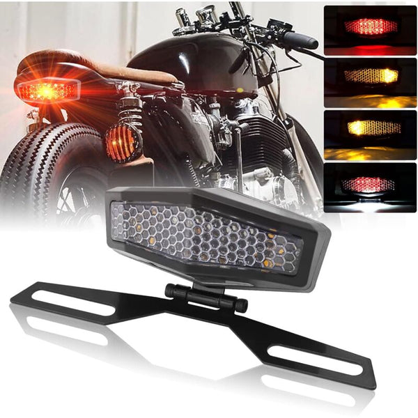 Motorcycle Led Tail Light With License Plate Lamp Holder Integrated Turn Signals Brake Universal For Other Lighting Parts