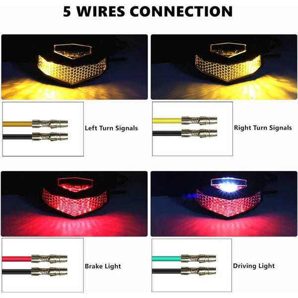 Motorcycle Led Tail Light With License Plate Lamp Holder Integrated Turn Signals Brake Universal For Other Lighting Parts