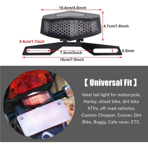Motorcycle Led Tail Light With License Plate Lamp Holder Integrated Turn Signals Brake Universal For Other Lighting Parts