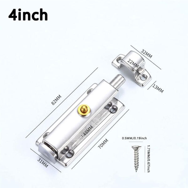 2 Pcs Interior Door Lock Bathroom With Spring Knob Silver Black Automatic 4 Inch/100Mm For Door Locks & Lock Mechanisms
