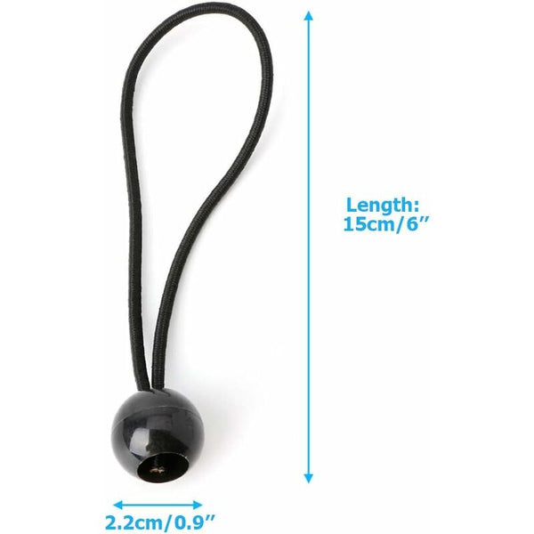 30 Pcs Cords Rubber With Elastic Ball For Tarp Tents Banner Flag Camping Pavilion (Black) Ropes Cords & Slings