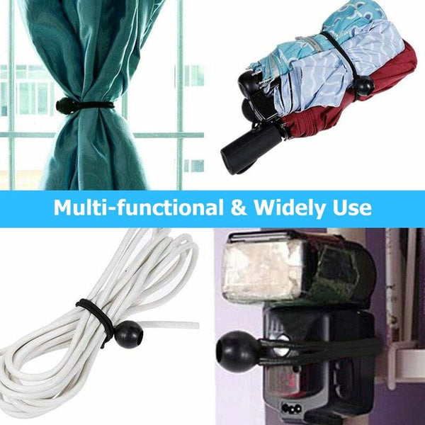 30 Pcs Cords Rubber With Elastic Ball For Tarp Tents Banner Flag Camping Pavilion (Black) Ropes Cords & Slings