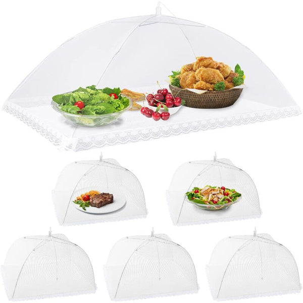 6 Pcs Foldable Food Cover Anti Fly Mesh Tent Umbrella Insect Protection For Bbq Picnic Food1 Large Food Covers