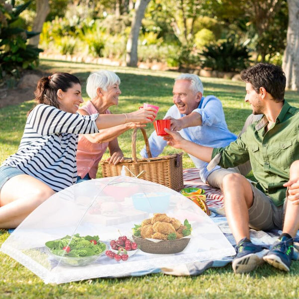6 Pcs Foldable Food Cover Anti Fly Mesh Tent Umbrella Insect Protection For Bbq Picnic Food1 Large Food Covers