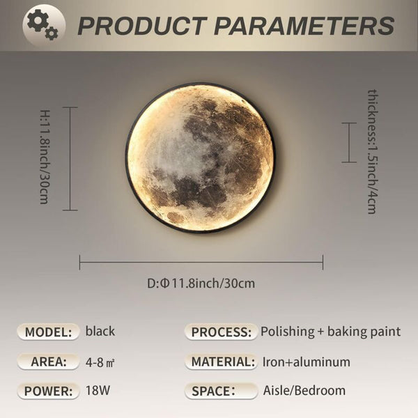 Indoor Wall Light Modern 15W Led Lamp Circle Design 6500K Lights Adjustable Black For Bedroom Living Wall Lights
