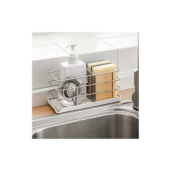 304 Stainless Steel Sponge Holder Multifunctional Kitchen Sink Organizer Dish Drainer Tray Soap Adjustable Sink Organisers