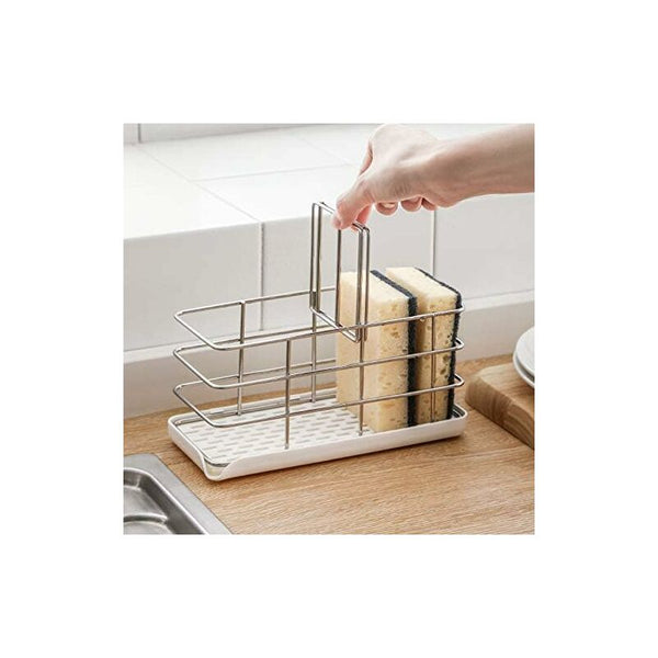 304 Stainless Steel Sponge Holder Multifunctional Kitchen Sink Organizer Dish Drainer Tray Soap Adjustable Sink Organisers