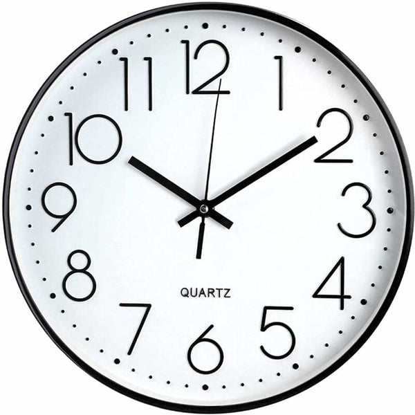 12 Inch Modern Wall Clock Battery Operated Silent Quartz Kitchen Round Easy To Read For Home/Office/School Wall Clocks
