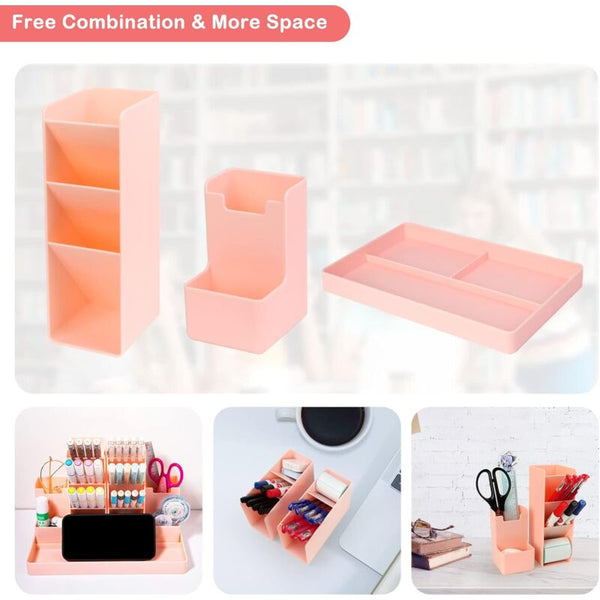 Desk Organizer 5 Pieces Multifunctional Pen Holder Plastic Storage For Kids Stationery Pen Holders